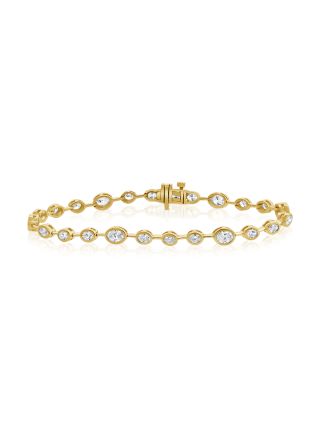 3.25CT OVAL SHAPE DIAMOND BEZEL SET TENNIS BRACELET
