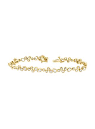 2.89CT PEAR SHAPE AND ROUND DIAMOND BEZEL SET TENNIS BRACELET