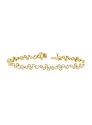 2.8CT OVAL SHAPE AND ROUND DIAMOND BEZEL BRACELET