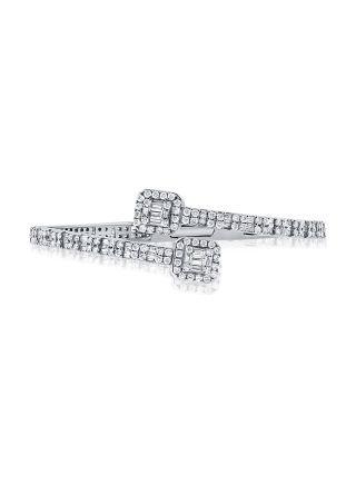 4.48CT BAGUETTES AND ROUND DIAMOND CUFF BRACELET