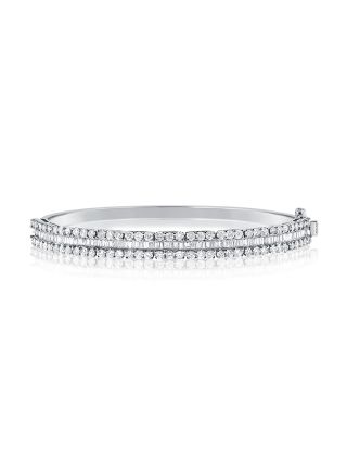 3.31CT BAGUETTES AND ROUND DIAMOND BANGLE