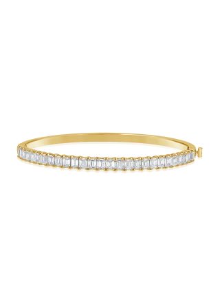 4.16CT EMERALD SHAPE DIAMOND BANGLE