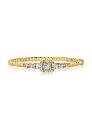 1.04CT BAGUETTES AND ROUND DIAMOND BANGLE