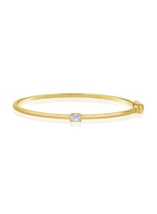 .35CT EMERALD SHAPE DIAMOND SOLITAIRE BANGLE