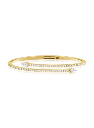 1.12CT PEAR AND ROUND SHAPE DIAMOND CUFF BRACELET