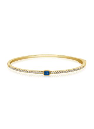 0.75CT SAPPHIRE AND ROUND DIAMOND BANGLE