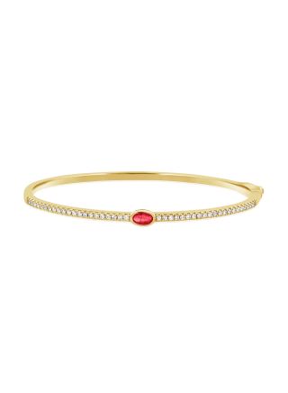 0.81CT RUBY AND ROUND DIAMOND BANGLE