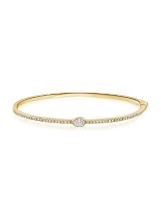 0.70CT PEAR SHAPE AND ROUND DIAMOND BANGLE