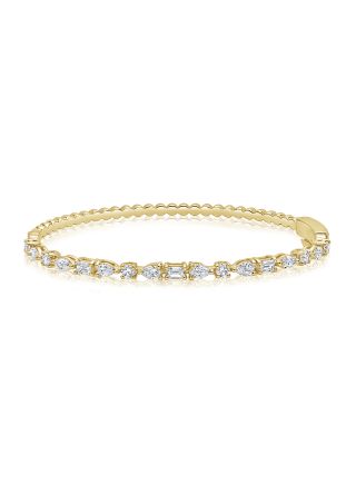 2.02CT PEAR, MARQUISE, EMERALD AND ROUND SHAPE DIAMOND BANGLE
