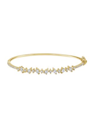 .85CT MARQUISE, PEAR AND ROUND SHAPE DIAMOND BANGLE