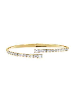 2.42CT EMERALD SHAPE DIAMOND CUFF BRACELET