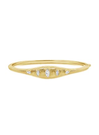 0.64CT MARQUISE SHAPE AND PEAR SHAPE DIAMOND BEZEL SET FLUTED BRACELET