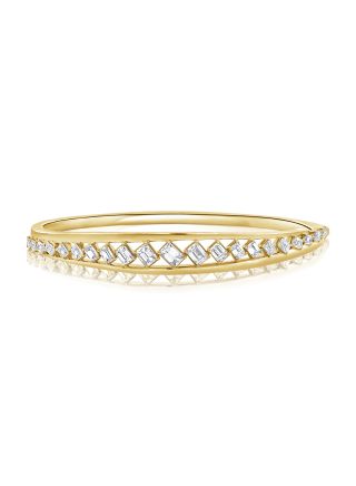 2.52CT EMERALD SHAPE DIAMOND BANGLE