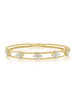 1.68CT OVAL SHAPE DIAMOND FLOWER BANGLE
