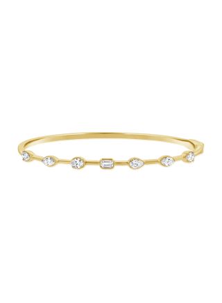 .99CT OVAL, PEAR, MARQUISE, AND EMERALD SHAPE DIAMOND BANGLE