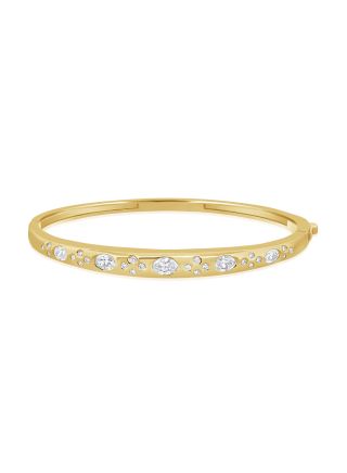 1.37CT OVAL SHAPE AND ROUND DIAMOND BANGLE
