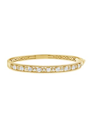 1.57CT OVAL SHAPE AND ROUND DIAMOND BEZEL SET BANGLE