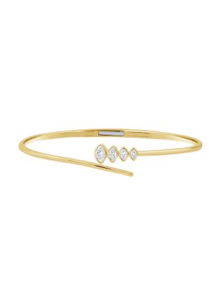 0.44CT MARQUISE SHAPE DIAMOND BEZEL SET CUFF BANGLE