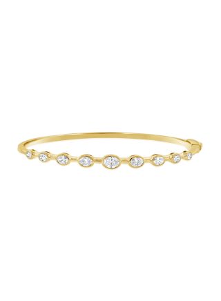 1.38CT OVAL SHAPE DIAMOND BEZEL BANGLE