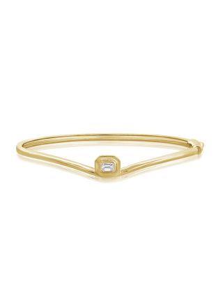 0.21CT EMERALD CUT DIAMOND BEZEL BANGLE