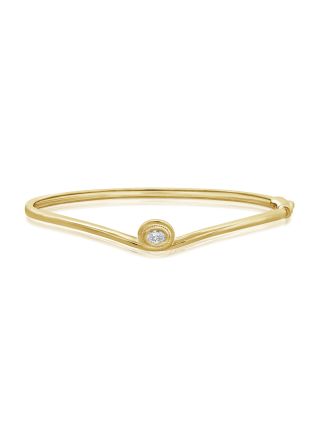 0.21CT OVAL SHAPE DIAMOND BEZEL BANGLE