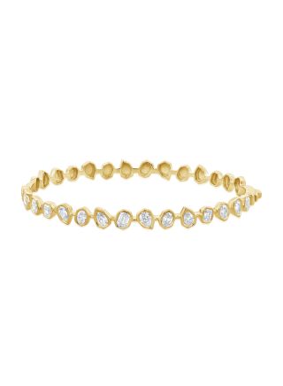 2.28CT EMERALD SHAPE, OVAL SHAPE AND PEAR SHAPE DIAMOND BEZEL SET BANGLE