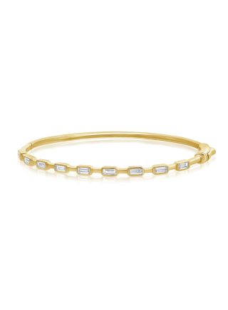0.88CT BAGUETTE DIAMOND BEZEL SET BANGLE