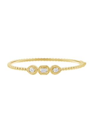 0.57CT EMERALD SHAPE AND PEAR SHAPE DIAMOND BANGLE