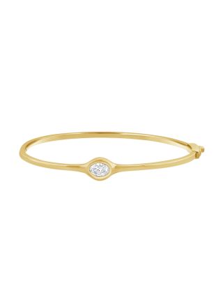 0.52CT OVAL SHAPE DIAMOND BEZEL SET SOLITAIRE BANGLE
