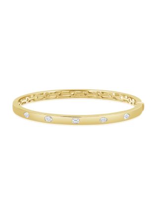 0.53CT EMERALD SHAPE, MARQUISE SHAPE, OVAL SHAPE AND PEAR SHAPE DIAMOND BANGLE