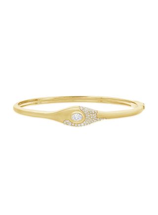 0.61CT OVAL SHAPE AND ROUND DIAMOND BANGLE