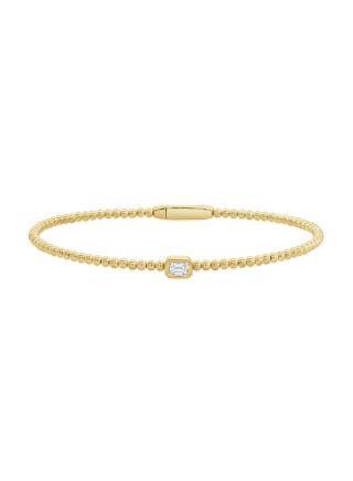 0.20CT EMERALD CUT DIAMOND BEZEL BANGLE
