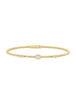0.27CT OVAL SHAPE AND ROUND DIAMOND BEZEL BANGLE