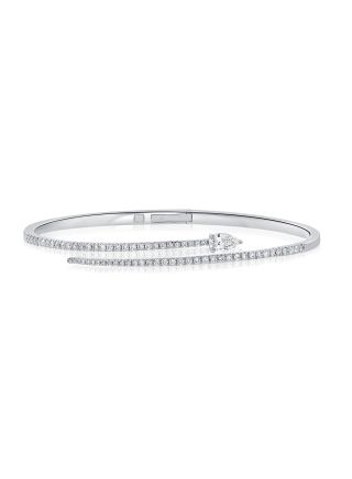 0.92CT PEAR SHAPE AND ROUND DIAMOND CUFF BRACELET