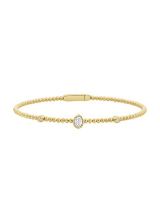 0.23CT OVAL SHAPE AND ROUND DIAMOND BANGLE