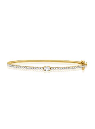 .91CT OVAL AND ROUND SHAPE DIAMOND BANGLE