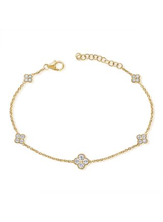 0.62CT DIAMOND CLOVER CHAIN BRACELET