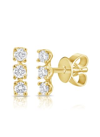 .22CT DIAMOND BAR STUD EARRINGS