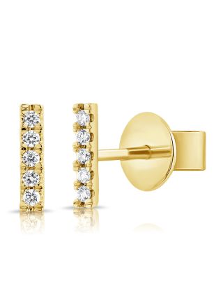 .06CT DIAMOND BAR STUD EARRINGS