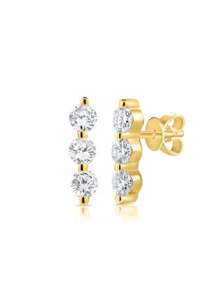 .26CT DIAMOND BAR STUD EARRINGS
