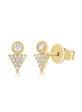 .26CT DIAMOND TRIANGLE STUD EARRINGS