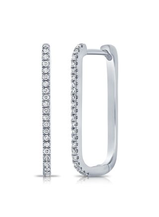 .14CT DIAMOND RECTANGLE HOOP EARRINGS