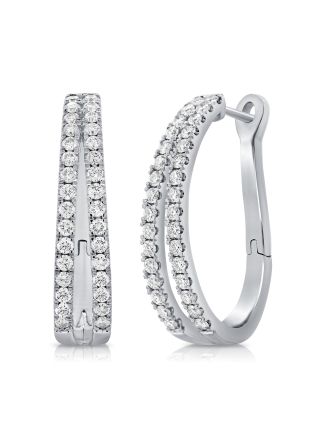 1.07CT DIAMOND HOOP EARRINGS