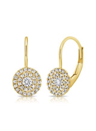 .32CT DIAMOND PAVE DISC LEVERBACK EARRINGS