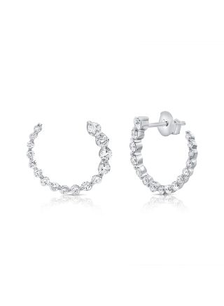0.80CT DIAMOND FRONT FACING HOOP EARRINGS