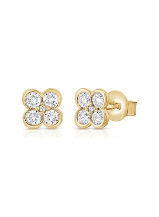 0.67CT DIAMOND CLOVER STUD EARRINGS