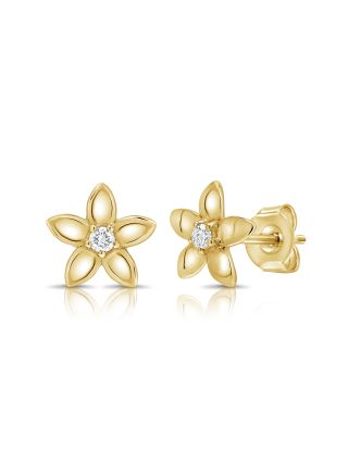 .07CT DIAMOND FLOWER STUD EARRINGS