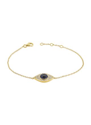 .31CT SAPPHIRE AND DIAMOND EVIL EYE CHAIN BRACELET