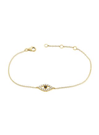 .23CT SAPPHIRE AND DIAMOND EVIL EYE CHAIN BRACELET