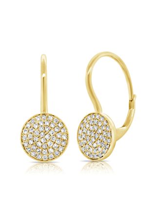 .25CT DIAMOND PAVE DISC LEVERBACK EARRINGS